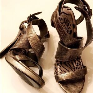 Faux Snakeskin Strappy Heels